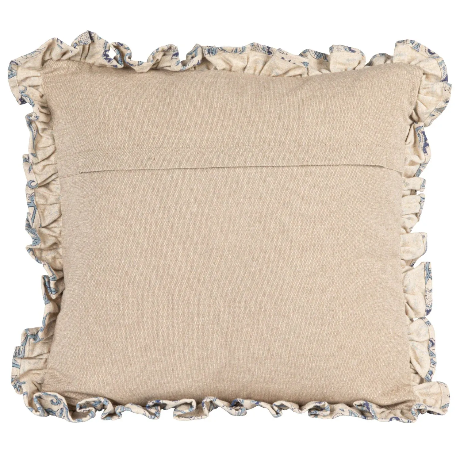 18" Square Cotton Blend Block Printed Pillow - Blue Floral
