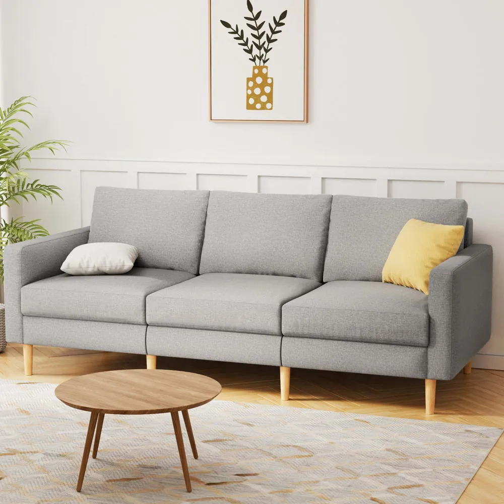 3 Seater Sofa | 225cm | Linen Fabric | Grey