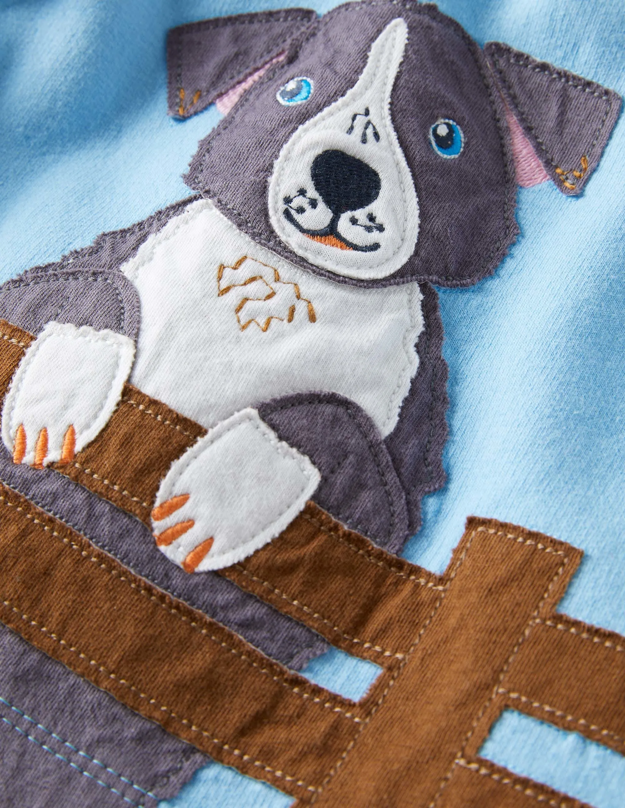 Appliqué Jersey Play Set-Ivory/Fire Red Dog