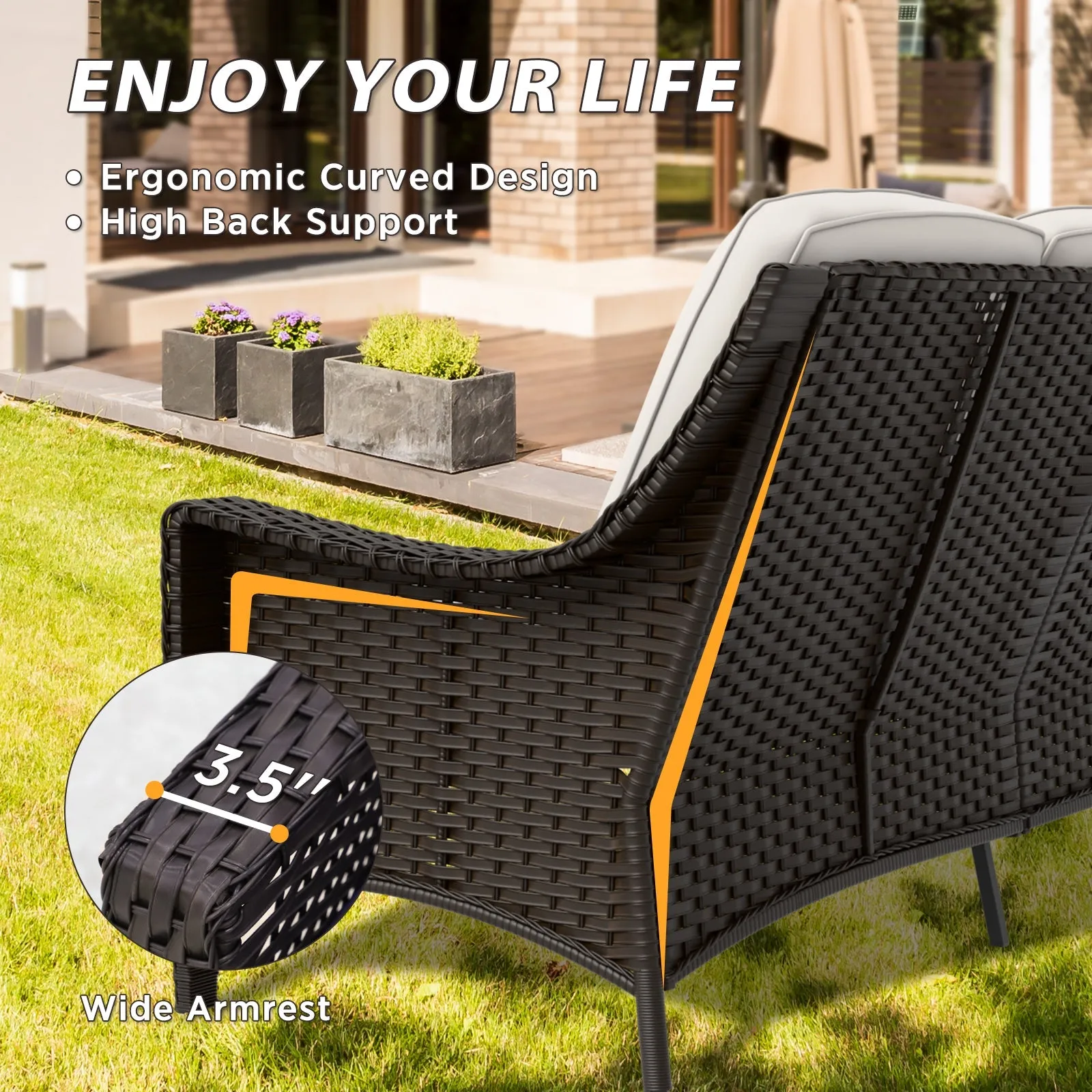 Azure Bay 3 Seat Outdoor Wicker Patio Sofa