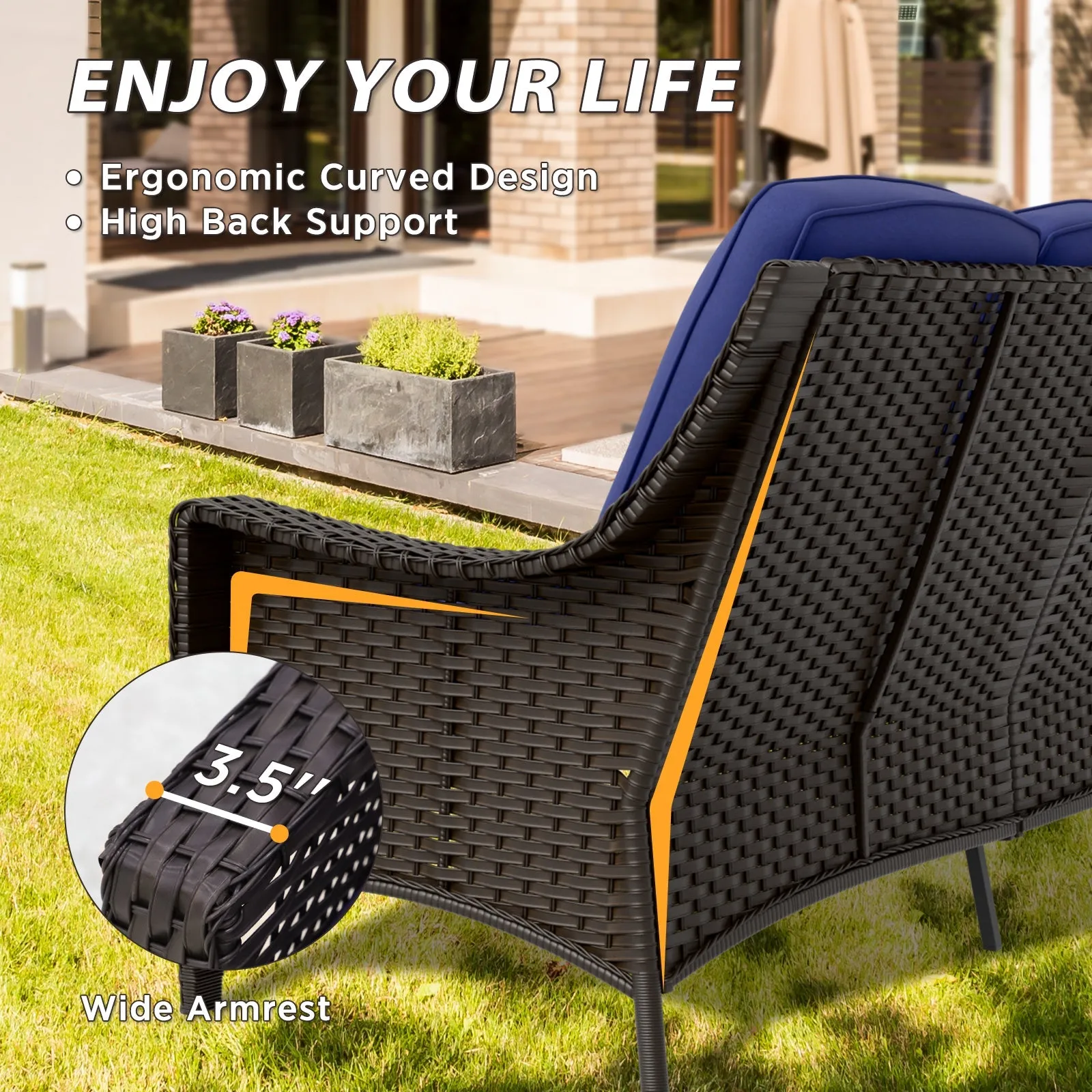 Azure Bay 3 Seat Outdoor Wicker Patio Sofa