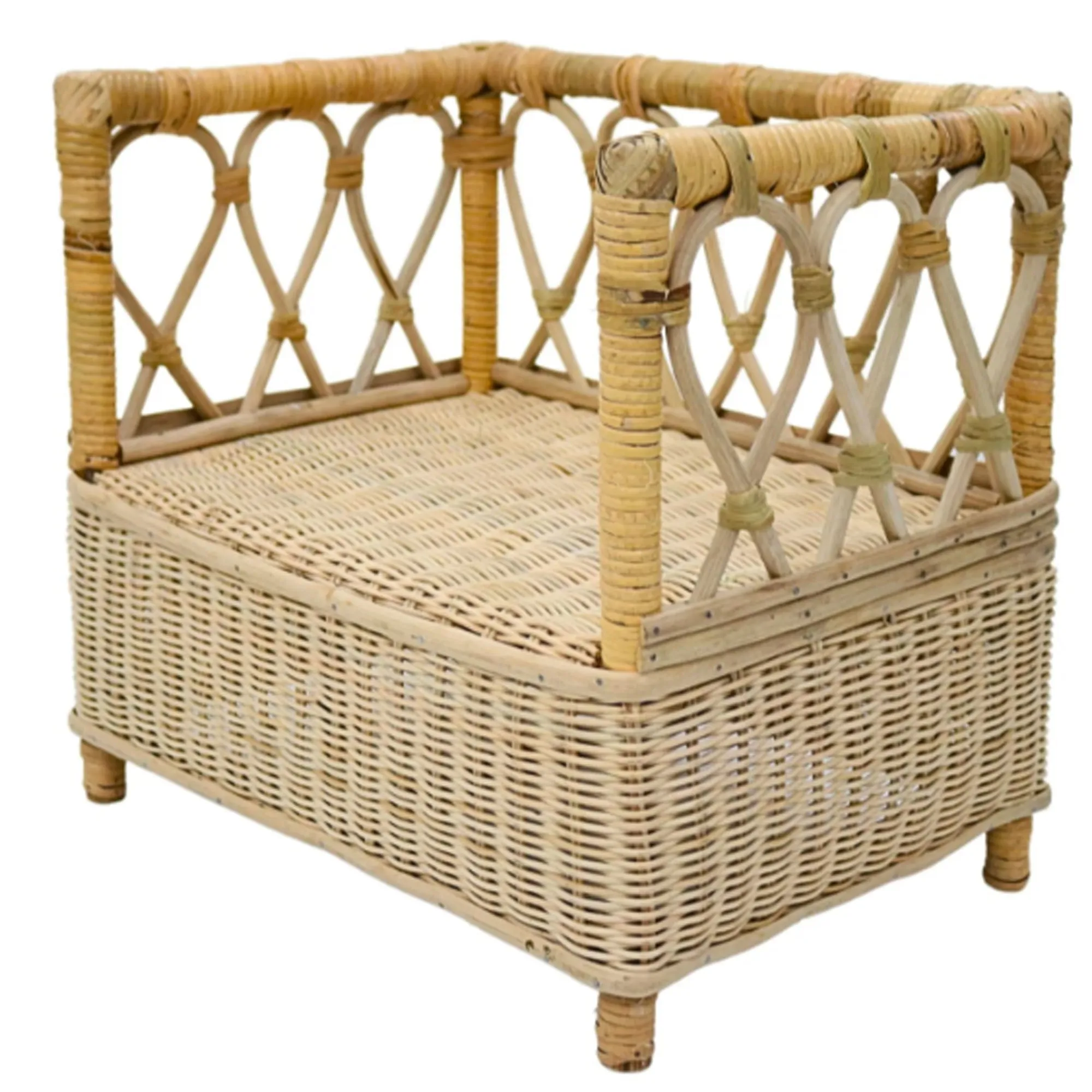 Babymoon Rustic Cane King Sofa | Wooden Properties | Baby Photography Props