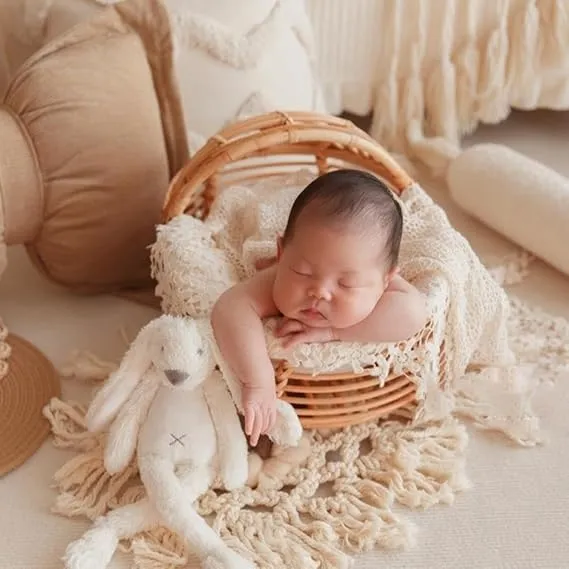 Babymoon Rustic Cane Stroller | Wooden Properties | Baby Photography Props