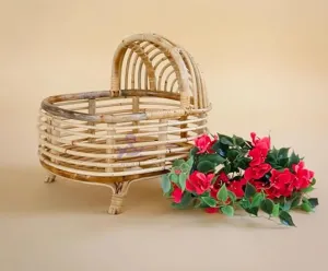 Babymoon Rustic Cane Stroller | Wooden Properties | Baby Photography Props