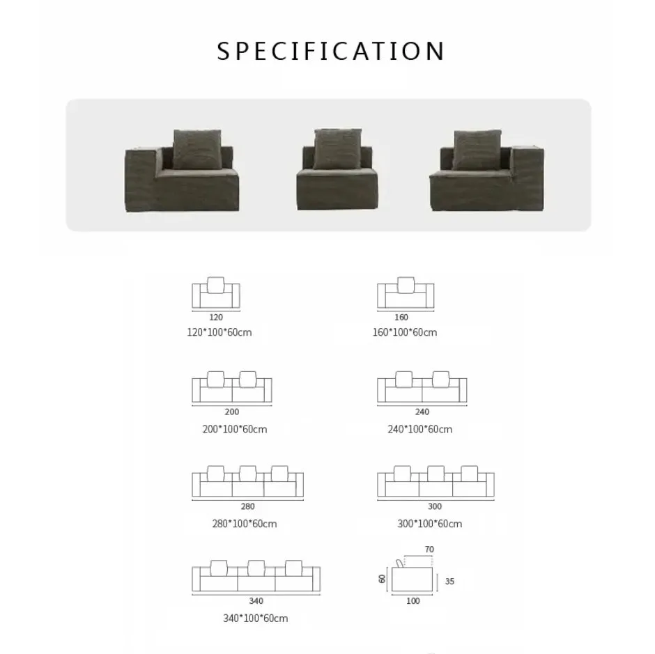 Compressible Block Sofa