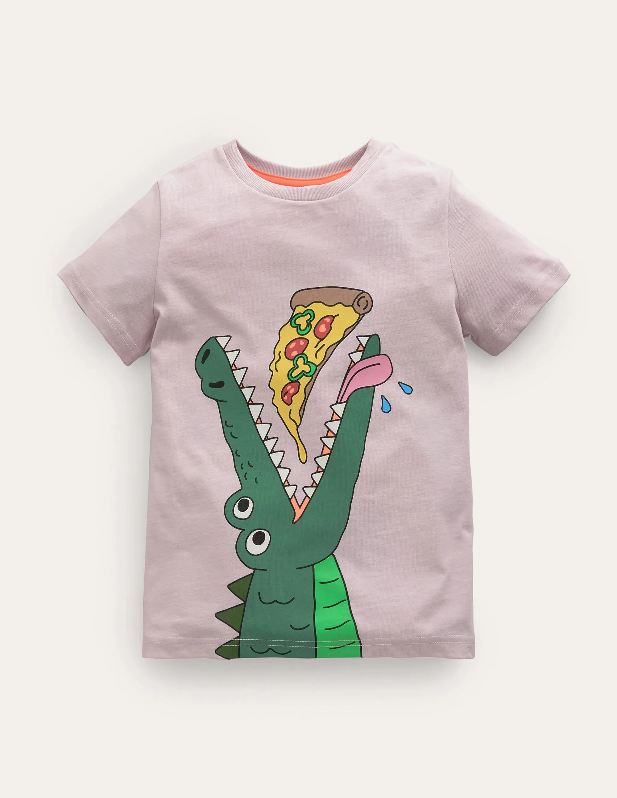 Funny Animal Logo T-shirt-French Pink Crocodile
