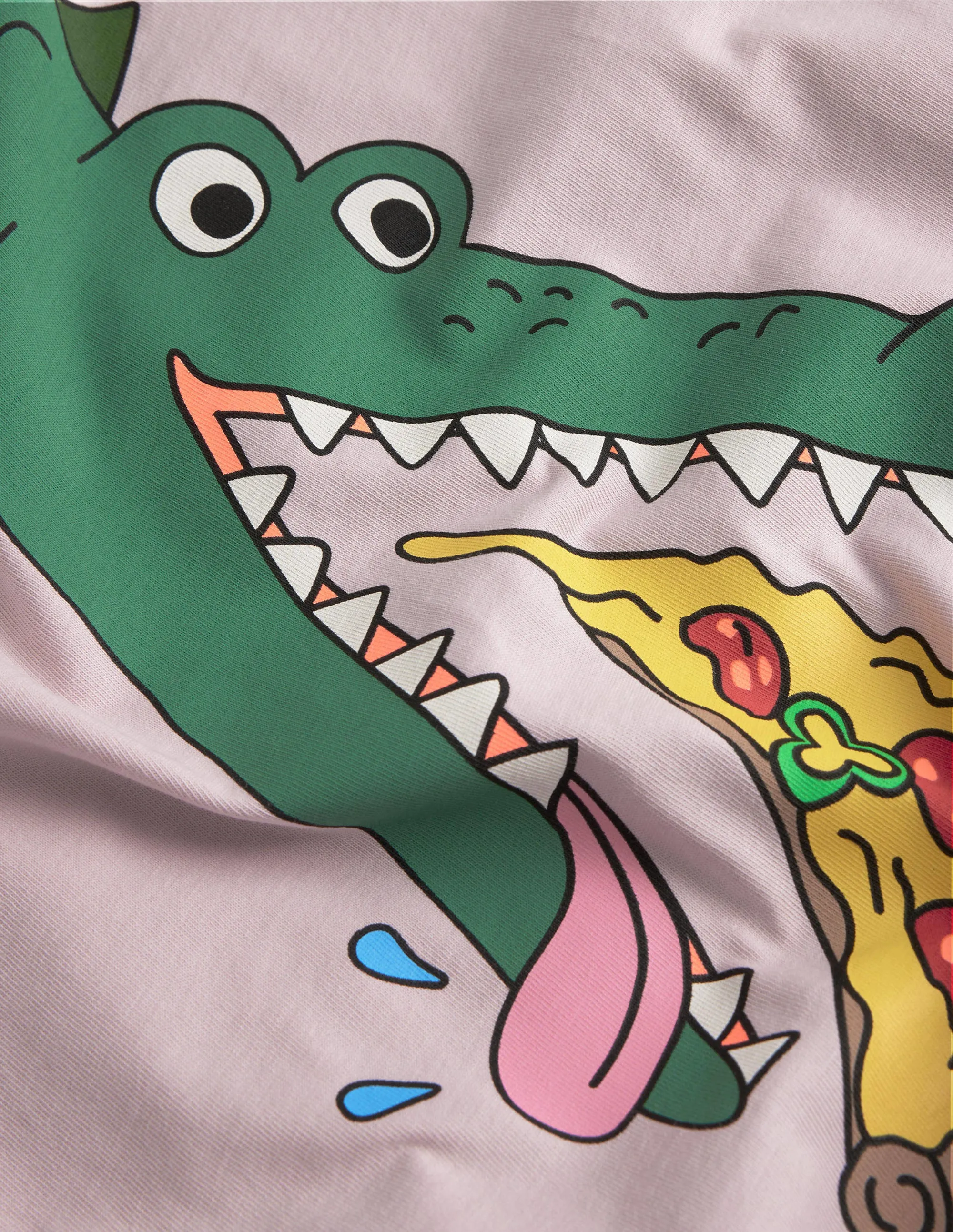 Funny Animal Logo T-shirt-French Pink Crocodile