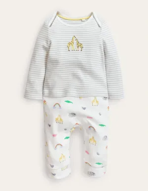 GOTS Newborn Outfit Romper-Ivory Noahs Ark