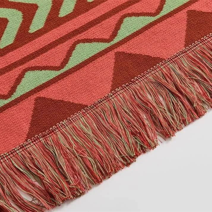 Indian Tribal Geometric Pattern Throw Blanket