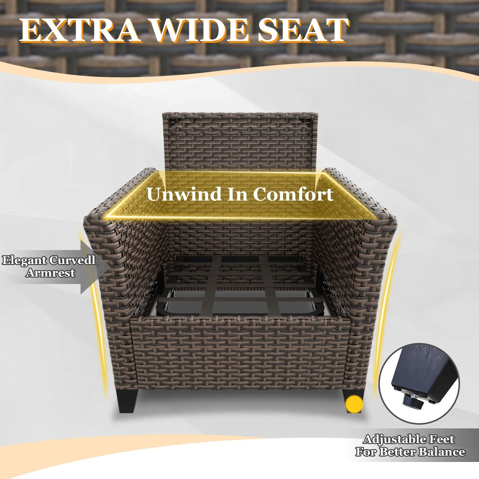 Ocean Vista Wicker Outdoor Patio Furniture Set w/ Patio Chairs, 6 Piece