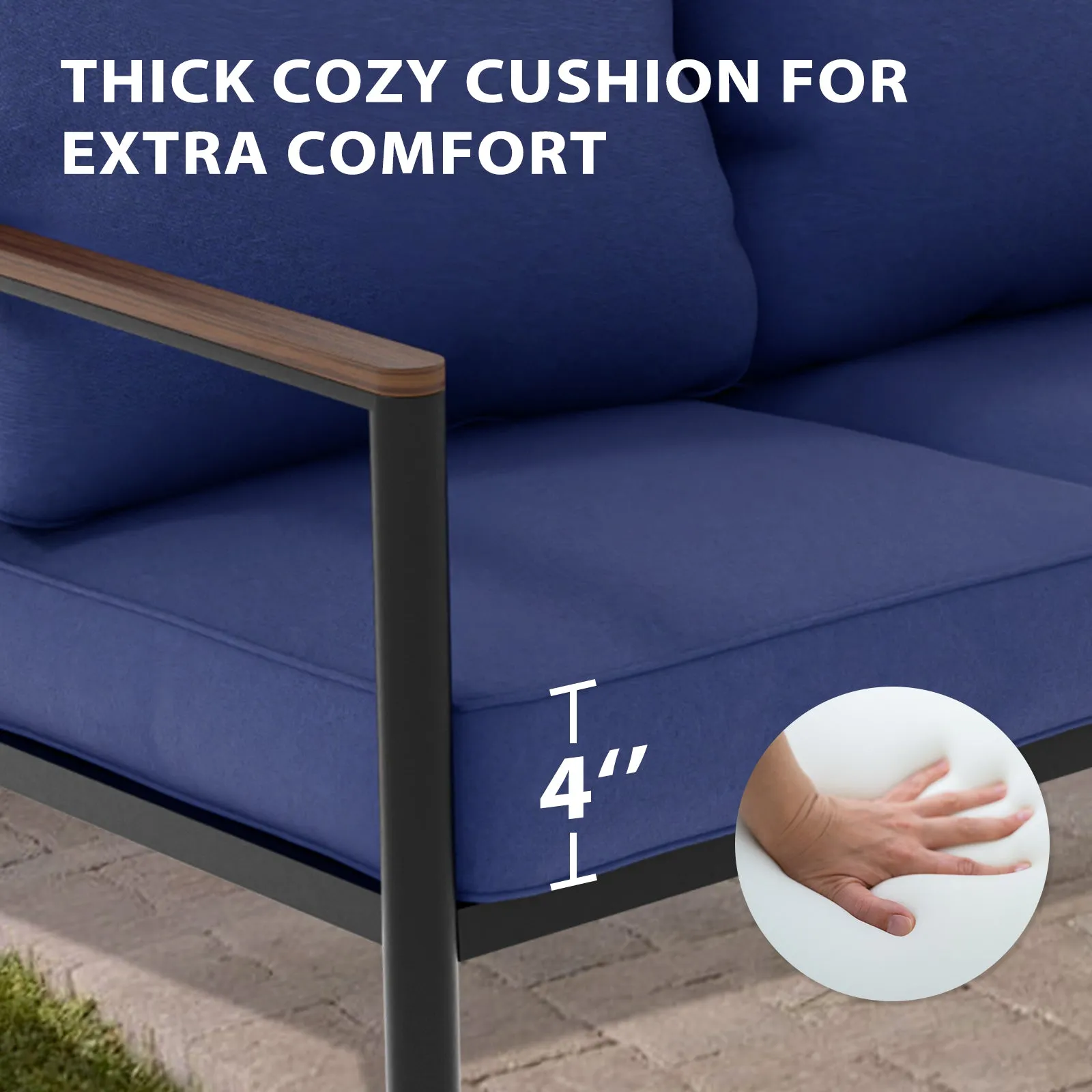 Sunset Dune Outdoor Patio Furniture, Couch 3 Seat Sofa