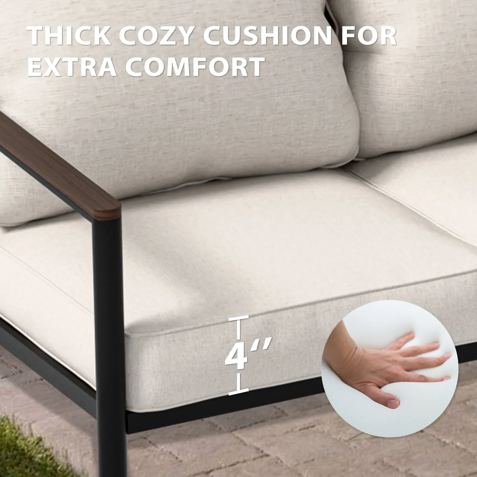 Sunset Dune Outdoor Patio Furniture, Couch 3 Seat Sofa